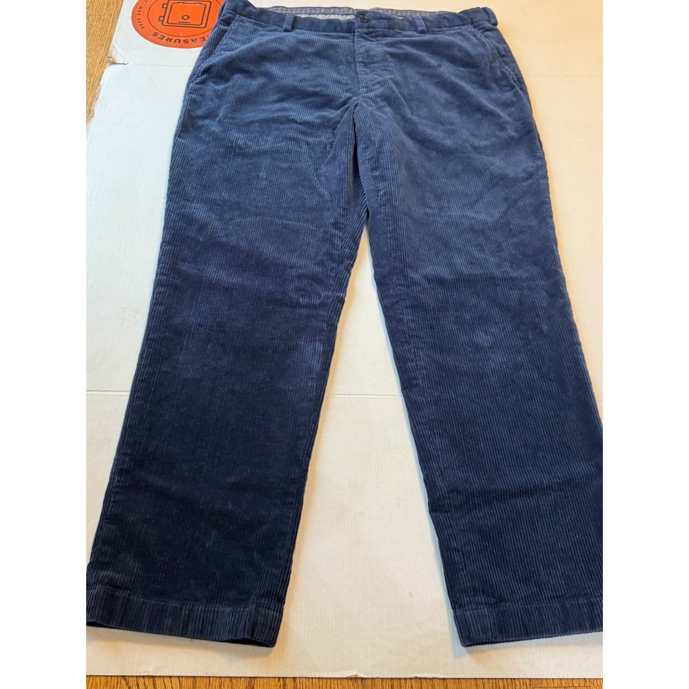 Brooks Brothers Mens Navy Blue Corduroy Stretch‎ Chino Pants 38x30wide wale